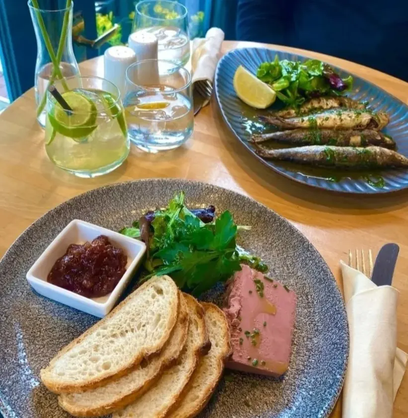 Two plates at table